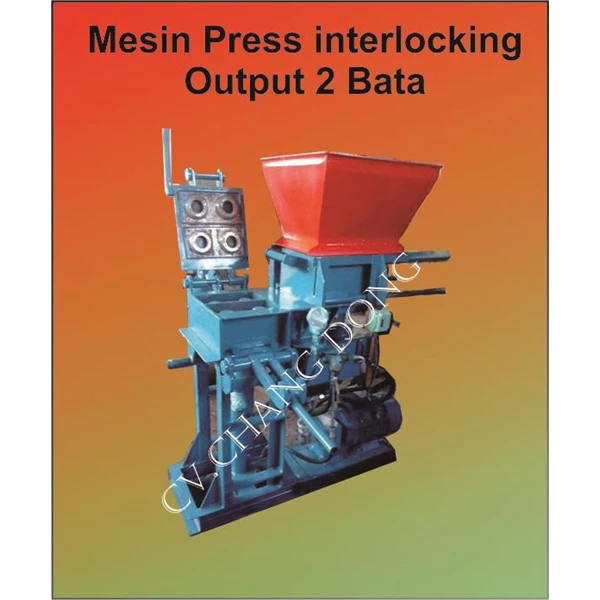 Mesin Press Interlocking Brick Output 2 Bata 